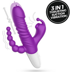 Crushious Wrangler All In One Vibrator Δονητής Rabbit 23cm Μωβ