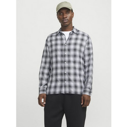 Jack & Jones Ανδρικό Πουκάμισο Βαμβακερό Καρό Μακρυμάνικο Κανονική Γραμμή Λευκό 12266044