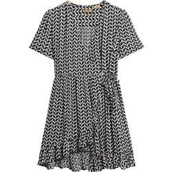 Superdry Mini Καλοκαιρινό Καθημερινό Φόρεμα Κρουαζέ Μεταξωτό Μαύρο W8011877A-D4Y