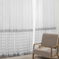 WhiteEgg Κουρτίνα Παραθύρου με Τρουκς 270x280 K0186-1 Grey