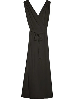 Grace & mila Maxi Καλοκαιρινό Φόρεμα για Γάμο / Βάπτιση Κρουαζέ Ανθρακί REGIS13272