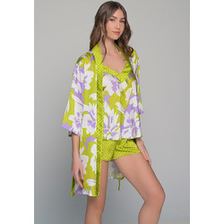 Milena By Paris Γυναικεία Ρόμπα Καλοκαιρινή Σατέν Lime 65395