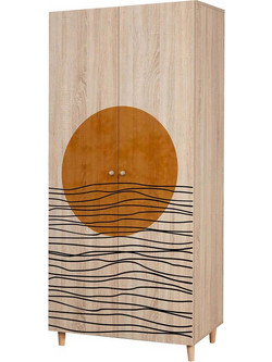 Hanah Home Δίφυλλη Ντουλάπα Ρούχων Lidya Πολύχρωμη 90x52x192cm 869VEL8681