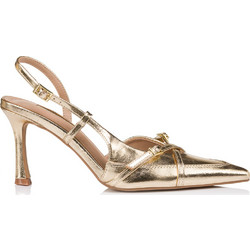 Corina Γόβες Slingback Δερμάτινες με Λεπτό Ψηλό Τακούνι Χρυσές M5295