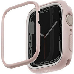 Uniq Moduo Πλαστική Θήκη για Apple Watch 4 / 5 / 6 / 7 / 8 / 9 / SE 44 / 45mm Λευκή Ροζ