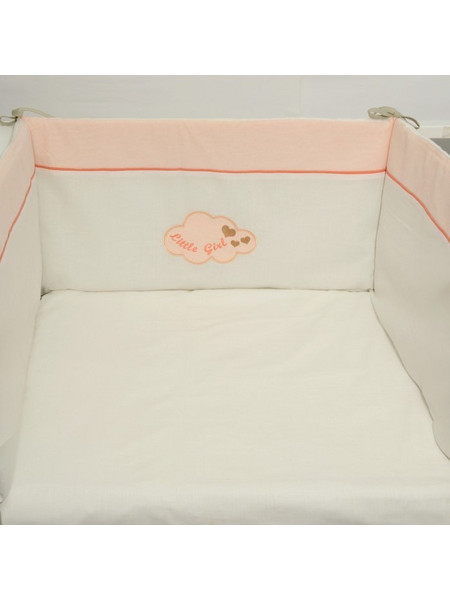Baby Oliver Des 78 Πάντα Κούνιας Άσπρο/Σομόν 210x35cm