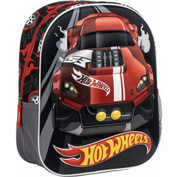 Cerda Hot Wheels Σχολική Τσάντα Πλάτης Νηπιαγωγείου Μαύρη 2100005873