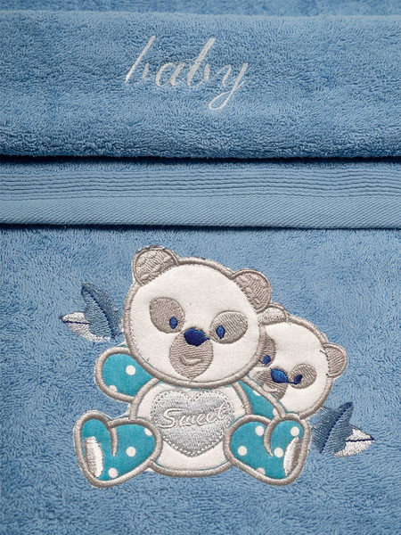 Sunshine Home Panda 02 Σετ Βρεφικές Πετσέτες 2τμχ 112-2-41