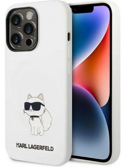 Karl Lagerfeld CaseHardcase Silicone Choupette NFT Logo Back Cover White (iPhone 14 Pro)