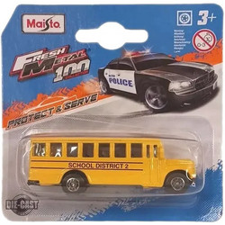 Maisto Fresh Metal Protect & Serve School Bus District 2 15044-26
