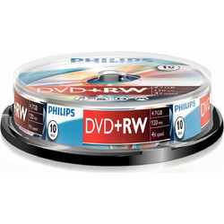 Philips DW4S4B10F/10 Εγγράψιμα DVD+RW 4x 4.7GB Cake Box 10τμχ