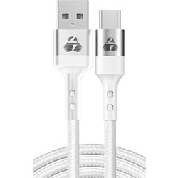 Powertech PTR-0160 Braided USB-A to USB-C 60W 1m White 5210131120460