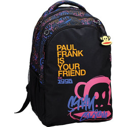 Back Me UP Paul Frank Y2K Σχολική Τσάντα Πλάτης Δημοτικού Μαύρη 376-01031