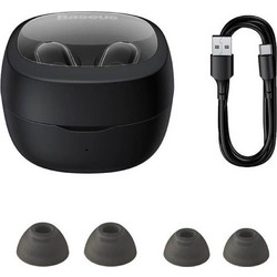 Baseus Bowie WM02 Black Ακουστικά Bluetooth In Ear