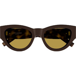 Saint Laurent SLM94 010 Γυναικεία Γυαλιά Ηλίου Οβάλ Κοκάλινα Καφέ με Καφέ Φακό