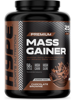 Hype Premium Mass Gainer Chocolate Brownie Πρωτεΐνη Ορού Γάλακτος Όγκου 3kg