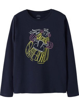 Name It Long Beach Παιδικό T-Shirt Μακρυμάνικο Navy Μπλε 13224969