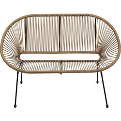 Kare Design Acapulco Διθέσιος Καναπές Εξωτερικού Χώρου Rattan Μπεζ 121x71x81cm KA-86874