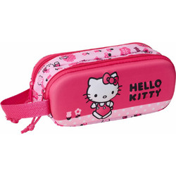 Safta Hello Kitty Κασετίνα Βαρελάκι με 2 Θήκες Φούξια 822570512