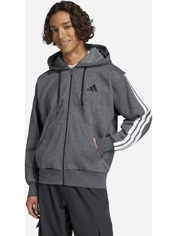 Adidas Ανδρική Ζακέτα Φούτερ με Κουκούλα και Φερμουάρ Ανθρακί JL9824