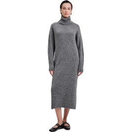 Combos Knitwear Midi Καθημερινό Φόρεμα Πλεκτό Ανθρακί W5THDZ0080