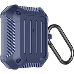 Sonique Heavy Armor Θήκη Σιλικόνης με Γάντζο για Apple AirPods 1 / 2 Μπλε