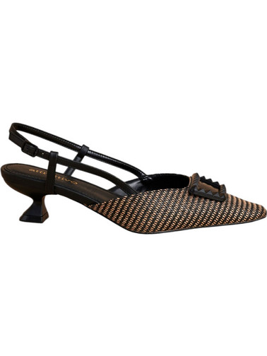 Attrattivo Γόβες Slingback με Λεπτό Χαμηλό Τακούνι Μαύρες Μπεζ 9Y22579