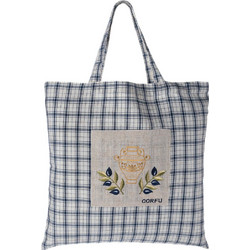 Silk Fashion Corfu Υφασμάτινη Τσάντα Θαλάσσης Ώμου Μπλε 45x45cm 1312