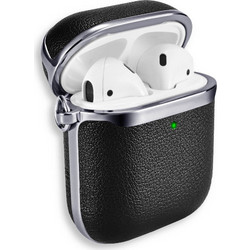 iCarer XAP 008 Θήκη από Δερματίνη για Apple AirPods 1 / 2 Μαύρη