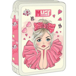 Must Pretty Girl Κασετίνα Γεμάτη με 2 Θήκες Λευκή Ροζ 586723