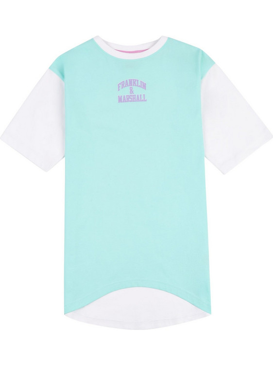 Franklin & Marshall Παιδικό T-Shirt Κοντομάνικο Λευκό Τιρκουάζ Φούξια FMS5010-279