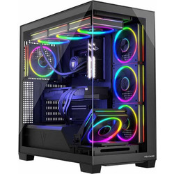 Modecom Volcano Stellar 8F Black Midi Tower Κουτί Υπολογιστή RGB με Πλαϊνό Παράθυρο