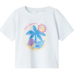 Name It Παιδικό T-Shirt Κοντομάνικο Λευκό Τιρκουάζ 13238076