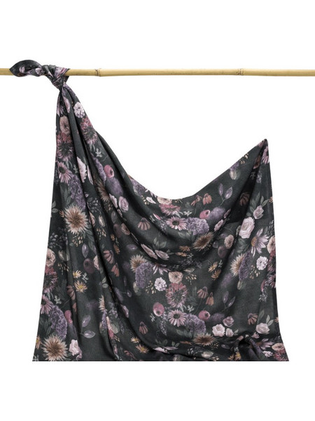Makaszka Mystery Of Flowers Πάνα Αγκαλιάς Ανθρακί 100x75cm ACS44MFLO