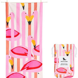 Dock & Bay Flamboyant Flamingos Παιδική Πετσέτα Θαλάσσης Microfiber Ροζ 70x130cm