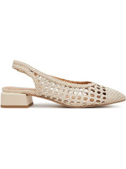 Gioseppo Γόβες Slingback Δερμάτινες με Χοντρό Χαμηλό Τακούνι Μπεζ 71185