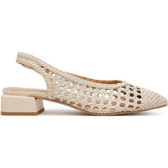 Gioseppo Γόβες Slingback Δερμάτινες με Χοντρό Χαμηλό Τακούνι Μπεζ 71185