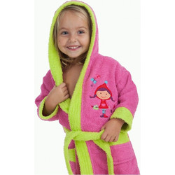 Interbaby Παιδικό Μπουρνούζι με Κουκούλα 450gr/m² Ροζ Lime