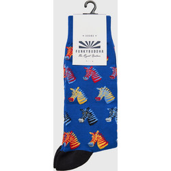 Funky Buddha Ανδρικές Κάλτσες Ψηλές με Σχέδια Royal Blue FBM011-317-10