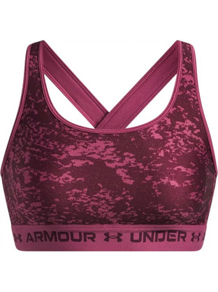 Under Armour Mid Crossback Sports Αθλητικό Μπουστάκι με Υψηλή Στήριξη & Ελαφριά Ενίσχυση Φούξια 1361042-659