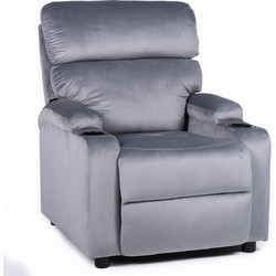 ArteLibre Πολυθρόνα Relax Ανακλινόμενη Βελούδινη Γκρι Rana 14340057