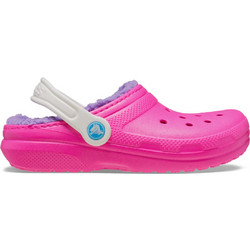 Crocs Ανατομικές Χειμερινές Παιδικές Παντόφλες για Κορίτσι με Γούνα Φούξια Μωβ 207009-6TX