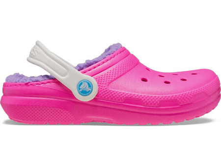Crocs Ανατομικές Χειμερινές Παιδικές Παντόφλες για Κορίτσι με Γούνα Φούξια Μωβ 207009-6TX
