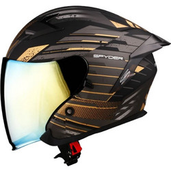 Spyder Fuel Matt Black Golden Κράνος Μηχανής Jet