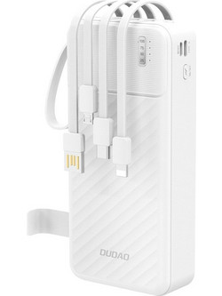 Dudao K11 Pro Power Bank 20000mAh 10W με Θύρα USB-A & Θύρα USB-C White