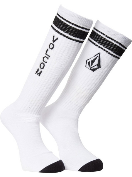 Volcom Ανδρικές Κάλτσες Ψηλές με Σχέδια Λευκές D6312304-WHT