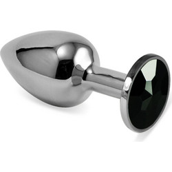 Lovetoy Rosebud Classic Small Πρωκτική Σφήνα Diamond Plug 7.3cm Ασημί Μαύρη