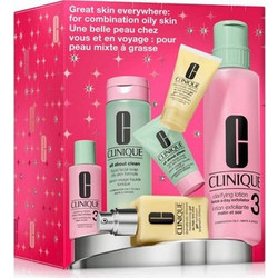 Clinique Great Skin Everywhere All About Clean Liquid Facial Soap Mild 200ml + Travel Size 30ml + Clarifying Lotion 3 487ml + Travel Size 30ml + DDML 125ml + Travel Size 30ml