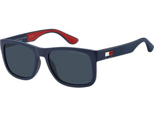 Tommy Hilfiger TH1556NS 8RUKU Ανδρικά Γυαλιά Ηλίου Τετράγωνα Κοκάλινα Μαύρα με Μαύρο Φακό