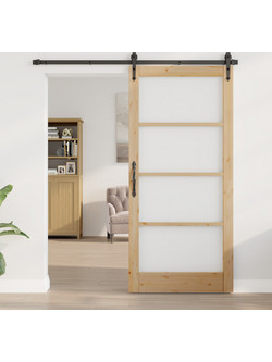 vidaXL Πόρτα Εσωτερική Ξύλινη με Τζάμι Φυσική 93x202cm 4102703